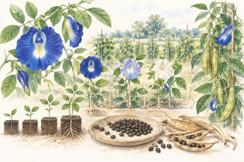 保存されている花の系統を育て、種や生長を比べるの研究テーマを表す挿絵