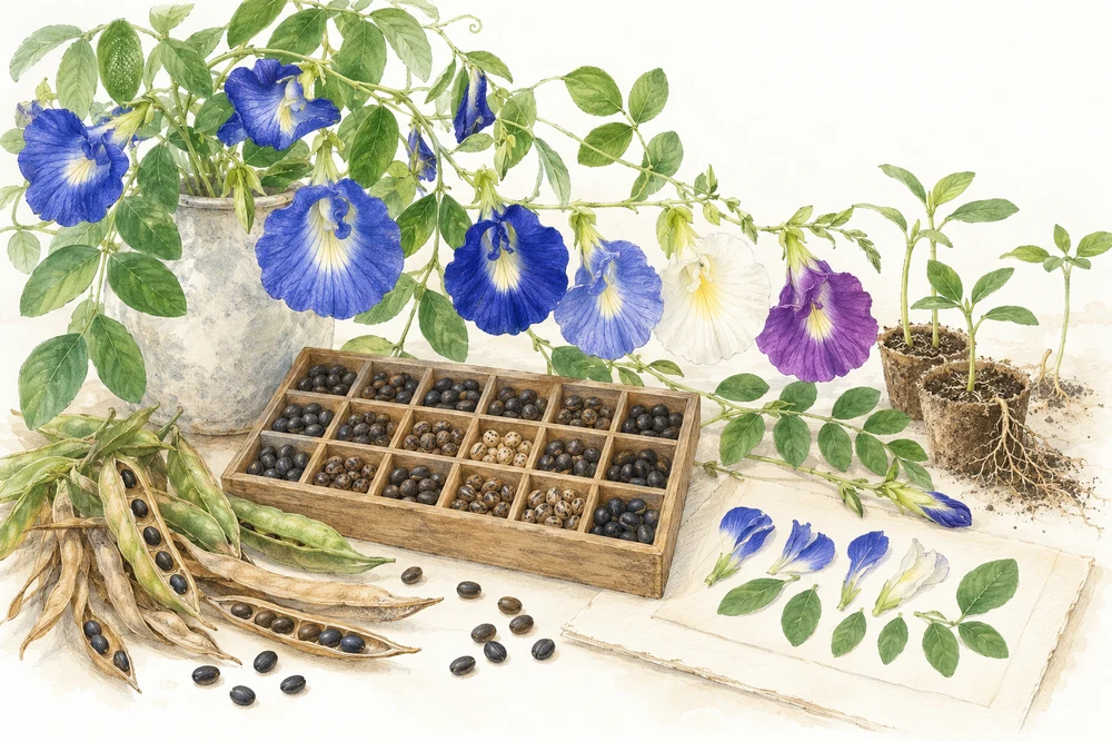 26系統の花と種を、統計で分類するの研究テーマを表す挿絵