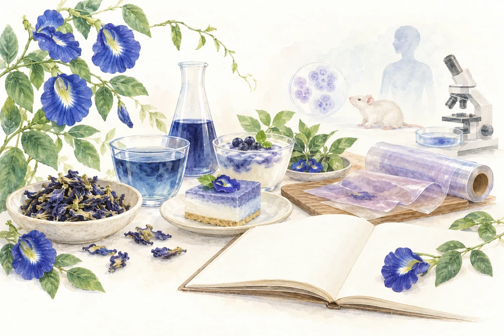 食品の着色から包装材まで、花の研究を見渡すの研究テーマを表す挿絵